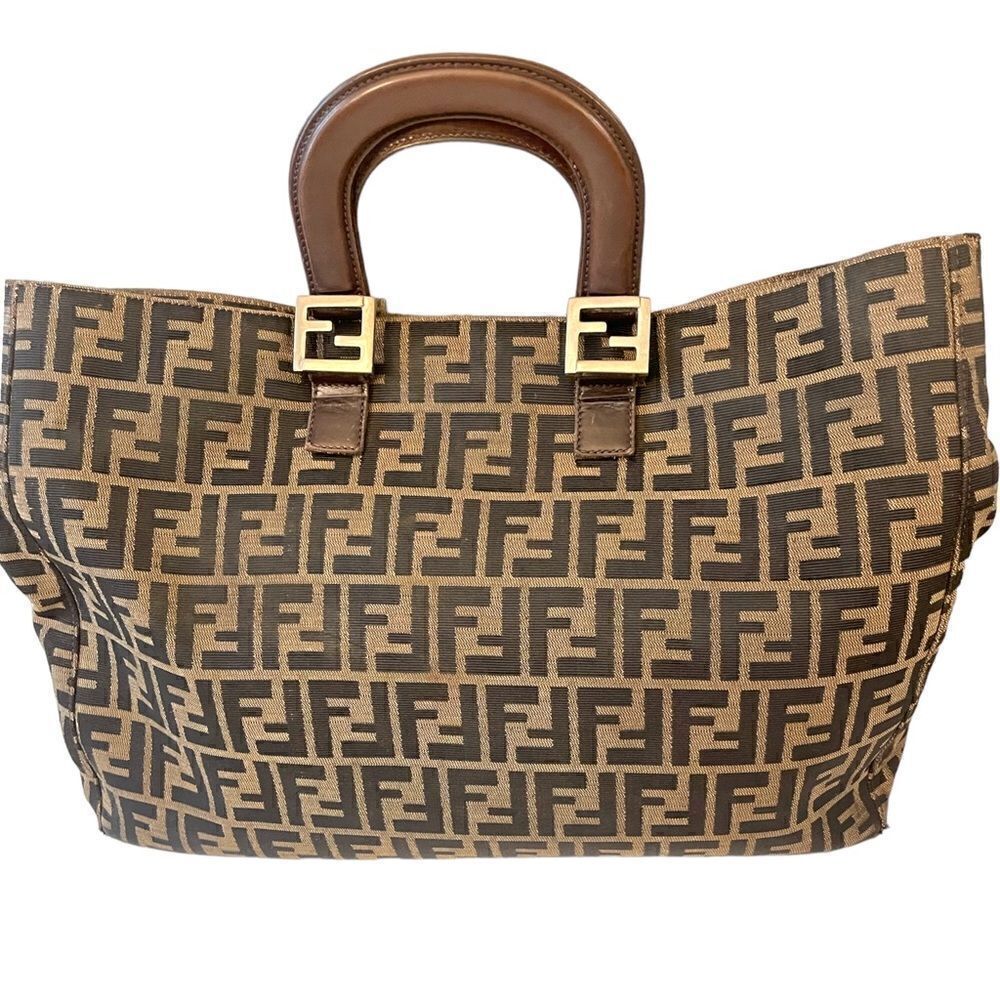 FENDI ZUCCA Print LARGE Vintage Twin Tote - Picture 13 of 16